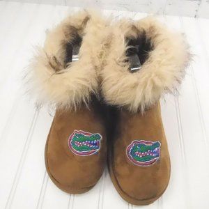 Florida Gators Campus Footnotes Furry Women Slipper Boots New